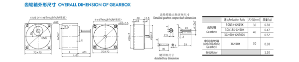 15W微型感應(yīng)電機(jī)齒輪箱外形尺寸